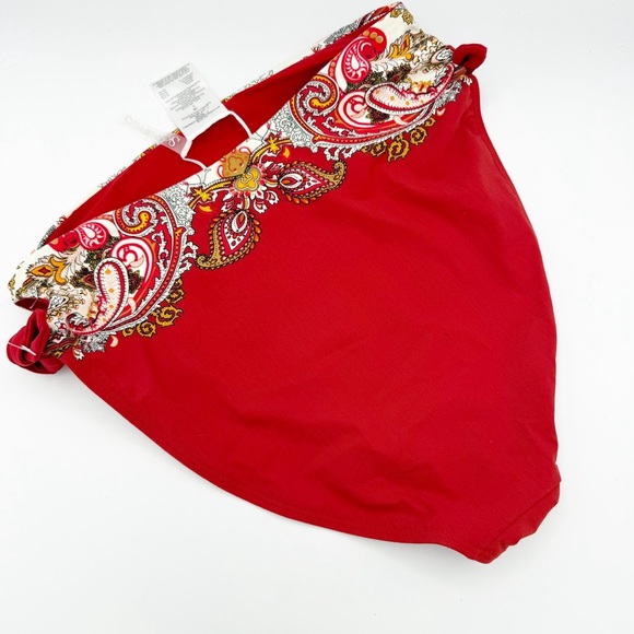 Skinny Dippers Asbury Flash High Leg Cheeky Booty Swim Bottom‎  Red Large NWOT - Picture 3 of 7